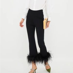 Tuckernuck Black Feather Trim Flare Pants